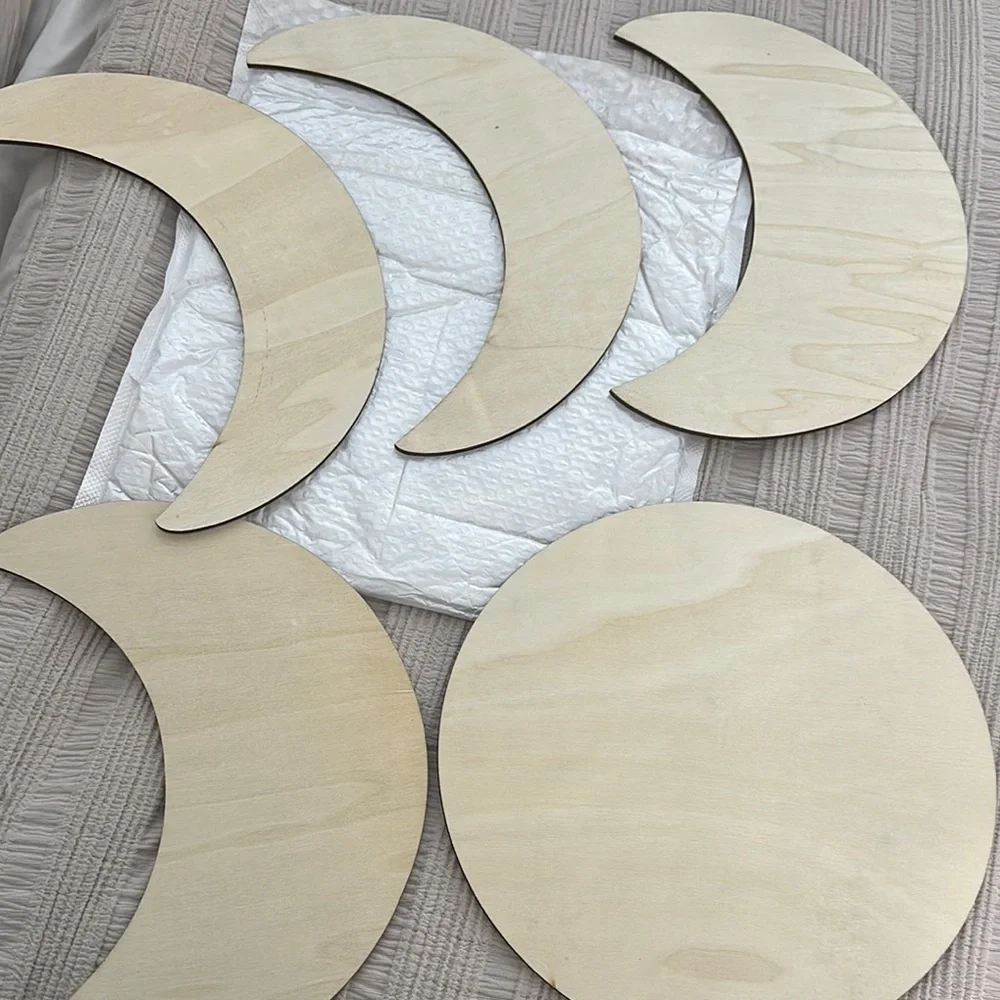 Crescent Moon Wall Mirror Set - Silver